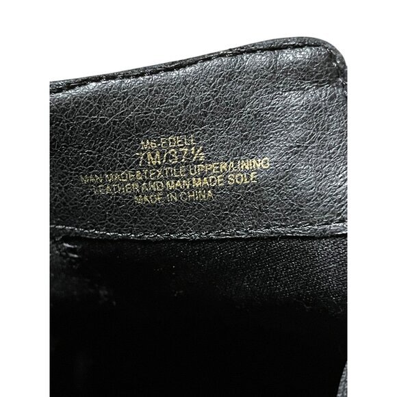 Black Faux Leather Platform Ankle Boots With Leather Sole  Size 7  Block Heel & - Picture 7 of 16